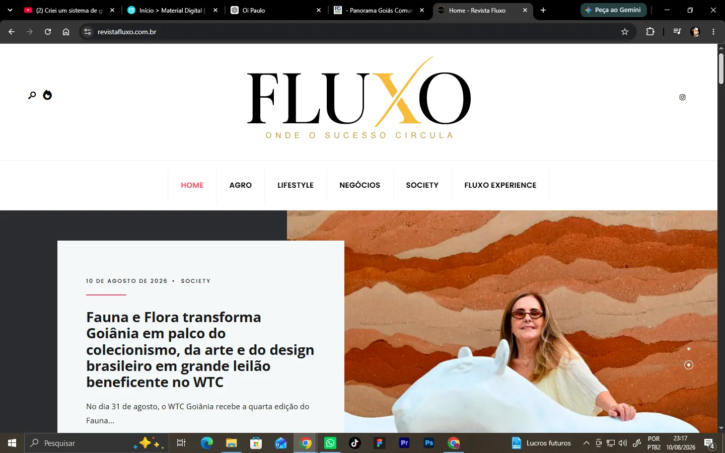 Página inicial do Revista Fluxo